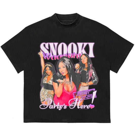 Nicocolee Snnnookiiy T-Shirt Unisex Perfect Everyday Tee Retro Design Trendy Graphic T-Shirt with Street Style