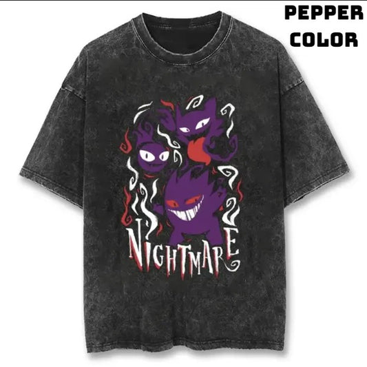 Nightmare Gengar Vintage Tee, Gengar T-Shirt, Pokemon Graphic Tees, Unisex Anime Manga Shirt Top Menswear Womenswear Streetwear