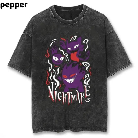 Nightmare Gengar Vintage Tee, Nightmare Gengar Shirt Anime, Pokemon Shirt, Pokemon Merch, Manga Shirt, Pokemon for fan, Gift for him, Gift for her Menswear Top Streetwear Underwear Tshirt