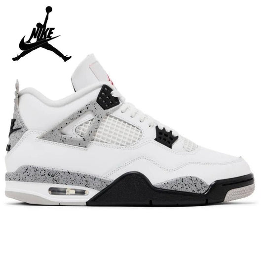 Nike Air Jordan 4 Retro OG 'White Cement' 2025 FV5029-100 - White Leather with Tech Grey Accents & Crimson Jumpman Logo