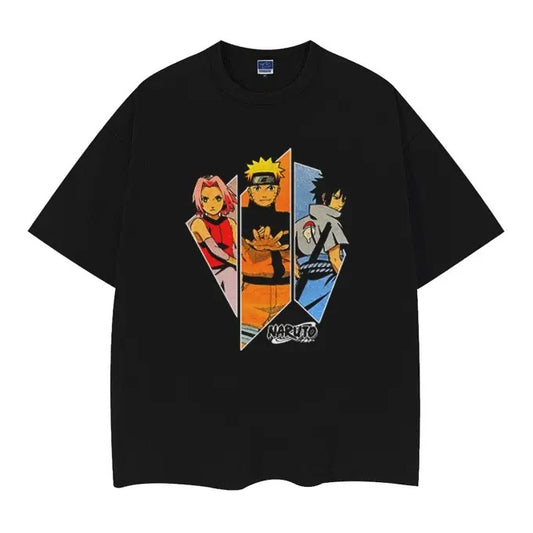 Ninja "Dead Last Trio" Vintage Oversized Tee Anime T-shirt 100% Cotton Original Design Men's Top