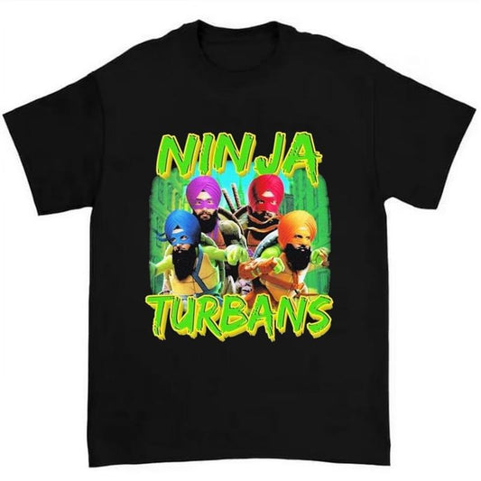 Ninja Turbans T-Shirt Featuring Bold and Satirical Humor Design