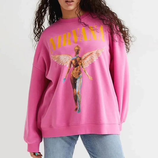 Nirvana Angel Sweatshirt, Vintage Nirvana Crewneck Sweatshirt, Nirvana Kurt Cobain Sweater, Nirvana Heliconia Sweatshirt, Nirvana Tour 90s Tee Shirt