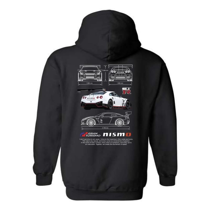 "Nismo GT-R Gran Turismo" Hoodie - Car Enthusiast's Dream Design Menswear Sweaters