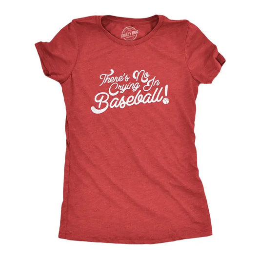No Crying In Baseball T Shirt League of their Own Movie Quote Tee for Women Funny Womens T Shirts Cute Slimming Top Comfortable Soft Womenswear Baseball Tops for Women Funny Movie Top Women's Novelty Red