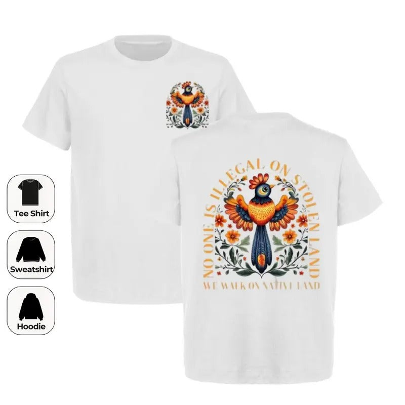 No Human Is Illegal on Stolen Land Sweatshirt, Hoodie, T-shirt, Human Rights Activism T-shirt, Anti Racist Protest T-shirt, Native Americans Immigrant, Immigrant Shirt