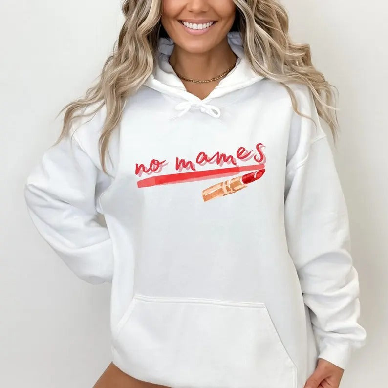 No Mames Sweatshirt, Funny Mexican Sayings Tee, Lipstick Scribble Shirt, Guey, Mexican Slang Hoodie, Latina Gift Fit Cotton Fabric Casual Knit Womenswear Bottom