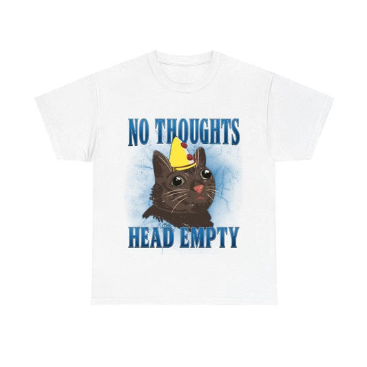 "No Thought, Head Empty" Funny Meme Cat Shirt - Unisex Graphic Tee