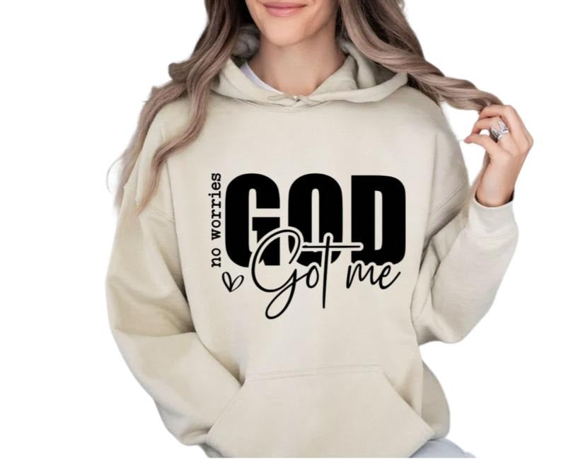 No Worries God Got Me Sweatshirt, Religious Tee, Christian Sweatshirt, Motivational Gift, Christian Gift, Unisex Crewneck Pullover Tee, Classic Streetwear