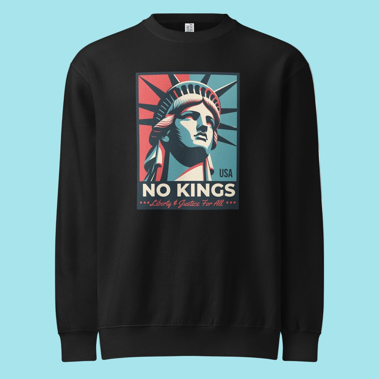 No Kings - Liberty and Justice For All - Premium Crew Neck Sweatshirt