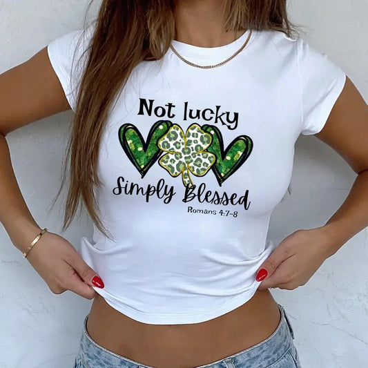 Not Lucky Just Blessed St Patrick Day Baby Tee, Gift Ideas
