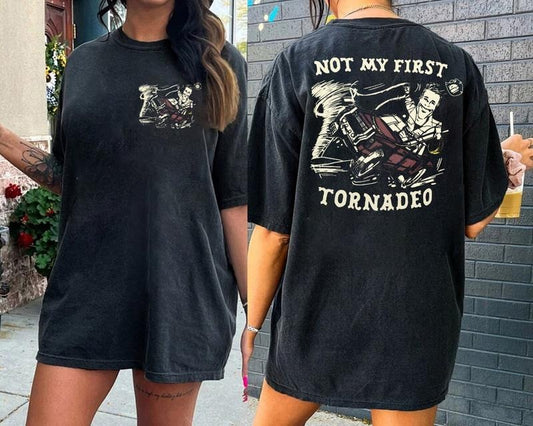 Not My First Tornado Shirt 2 Sides, Twisters With Glen Powell Retro Movie Poster Vintage Retro Shirt