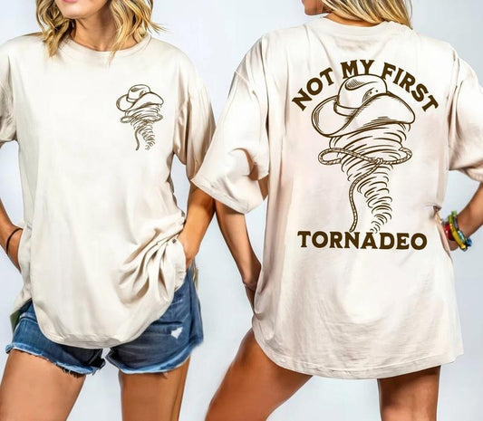 Not My First Tornado Shirt 2 Sides, Twisters With Glen Powell Retro Movie Poster Vintage Unisex Shirt