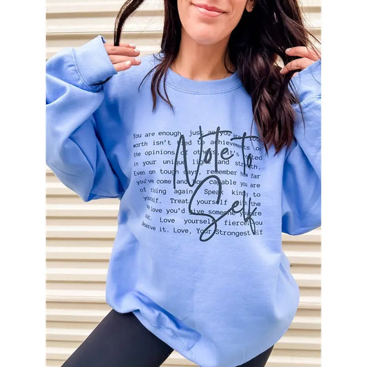 Note To Self Words Graphic Pullover