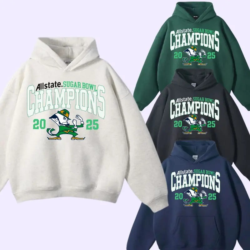 Notre Dame College NCAA Football Playoff Hoodie, Notre Dame Vintage Sweatshirt, 2025 Sugar Bowl Champions Sweatshirt Hoodie