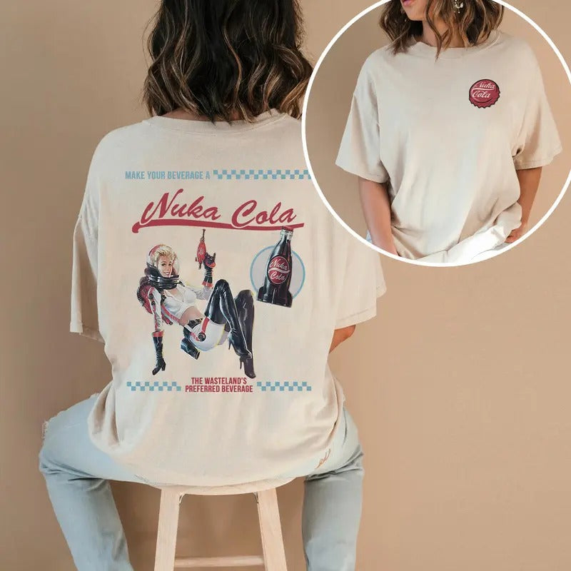 Nuka-Cola T-shirt, Retro Gaming Appeal, Oversize Shirt, Perfect Gift for Fans, Post-Apocalyptic, Fallout 4