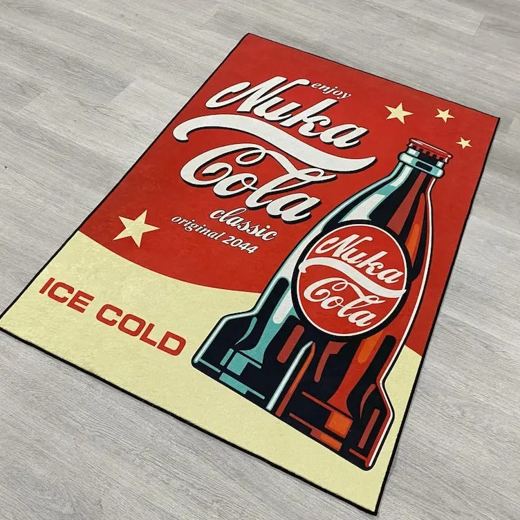 Nuka Cola, Retro Looking Nuka Cola Rug, The Nuclear Age, Please Stand By Video Game Rug, Game Room Rug, Video Game Decor, Classic Original 2044