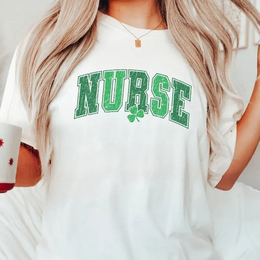 Nurse Vintage Style Shirt, Nurse Comfort Colors TShirt, St Patricks Day Crewneck, Nurse Gift, Nursing Student Gifts, Retro Distressed Nurse, Cute Lucky shirt, Funny St Patrick's Day Shirt Hodie and Sweater, T-Shirt