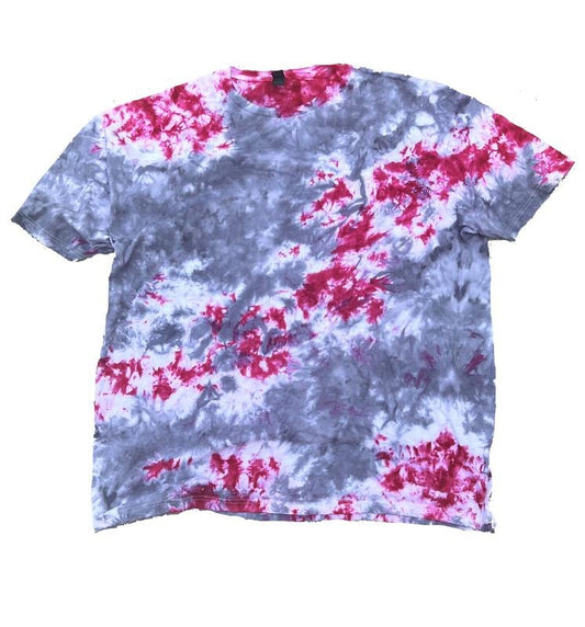 ORCHID STORM Pink Grey Hand Dyed Tie Dye T-Shirt Casual 100% Cotton True to Size Summer Casual Short Sleeve Crew Neck - Beach, Comfort