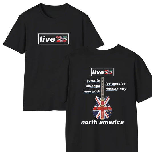 Oasis Live '25 shirt, North America Tour Tee, Vintage Oasis Concert Shirt, 2025 Tour Tee, Music shirt, Oasis Band Merch, Oasis Fans