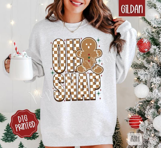 Oh Snap Sweatshirt, Trendy Women's Holiday Crewneck