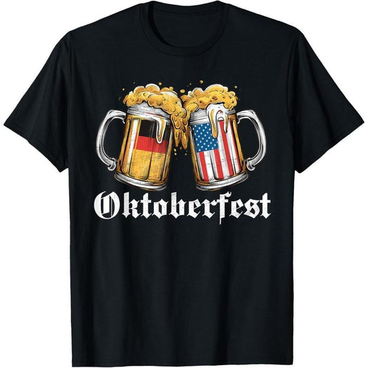 Oktoberfest Beer German American Flag T shirt Oktoberfest T-Shirt made in us