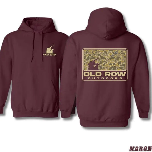 Old Row Outdoors Hoodie Sweatshirt T-shirt - Camo Design Featuring Hunting Graphics, Ideal for Outdoor Enthusiasts, Unisex Hoodie for Casual Comfort and Adventure Lovers Menswear Sweaters