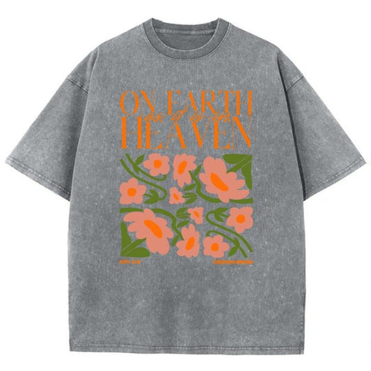 On Faith Unisex Washed T-Shirt, Christian t shirts, Christian Jesus  t shirts, Vintage 90s Graphic Tee Gift Cotton Top, Mineral color