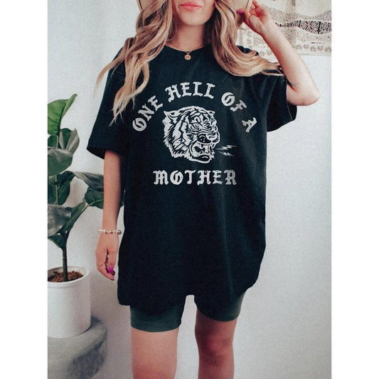 One Hell Of A Mother Tee Comfort Colors Retro Grunge Edgy Mom Shirt Mothers Day Gift New Mom Push Present Bonus Mom First Time Mom Stepmom  sweater and hoodie