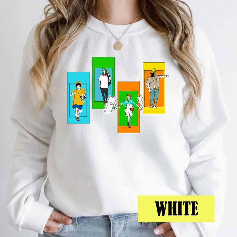 One Piece Characters Tshirt Crewneck Hoodie Comfort Cotton