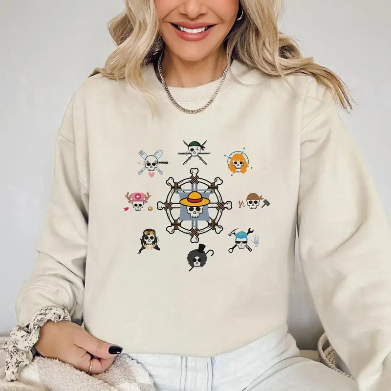 One Piece Icon Anime T Shirt, Anime Designs, Anime Graphic Tee, Anime Lovers, Anime Gifts, One Piece, Vintage Anime One Piece Shirt, Anime Manga Shirt, Gift For Fans Anime Lovers, Menswear Top For Gym, Cotton Menswear, Graphic Anime T-Shirt. Sweatshirt, H