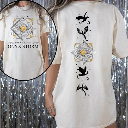 Onyx Storm Brave The Dark Shirt, Fourth Wing Shirt, Dragon Rider , Violet Sorrengail, Bookish Shirt, Xaden Riorson VLB930