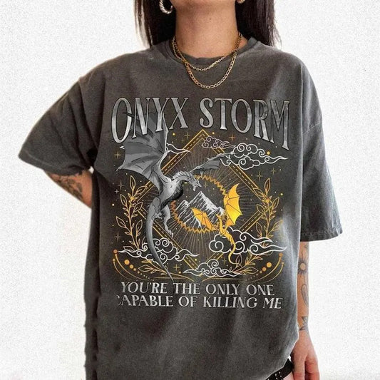 Onyx Storm Brave the Dark Comfort Colors Shirt, Xaden Riorson Shirt, Fourth Wing Shirt, Violet Sorrengail Dragon Rider, Gift for Book Lover