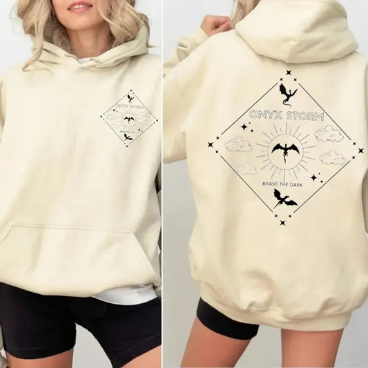 Onyx Storm Fourth Wing Shirt, Iron Flame Empyrean Dragons Hoodie, Brave The Dark Romantasy Sweatshirt, Unisex Sweater Pullover Tee