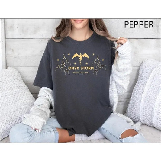 Onyx Storm Shirt, Brave The Dark Sweatshirt, Dragon Lover Tshirt, Fourth Wing Hoodie, Riders Quadrant Tshirt, Fantasy Bookish Gift Tee