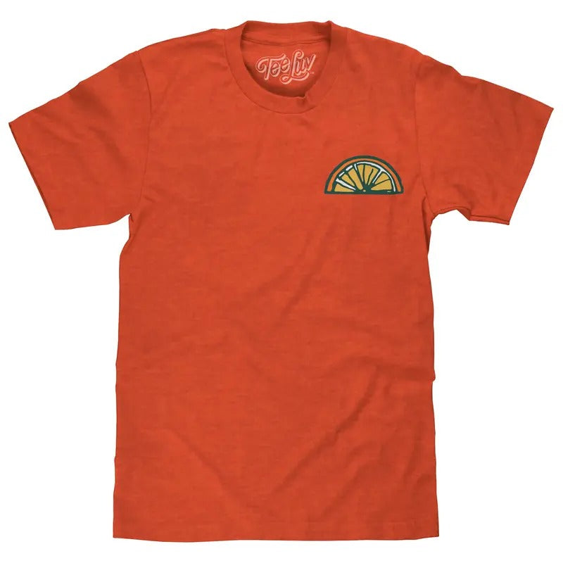 Orange Crush Soda Front and Back Print T-Shirt - Orange Heather