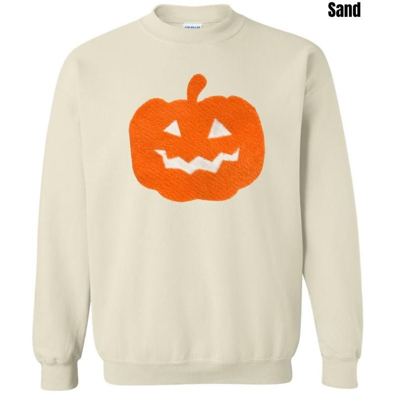Orange Jack-O-Lantern Fluffy Patch Sweatshirt 'NLB'