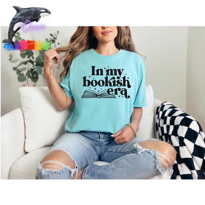 Orca ~ "IN MY BOOKISH ERA" Puff Unisex T-shirts ~ Comfort Colors ~ Book Lovers Shirt Womenswear