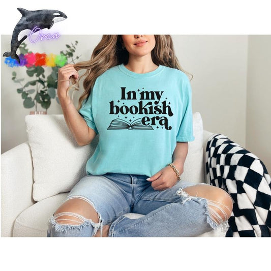 Orca ~ "IN MY BOOKISH ERA" Puff Unisex T-shirts ~ Comfort Colors ~ Book Lovers Shirt Womenswear