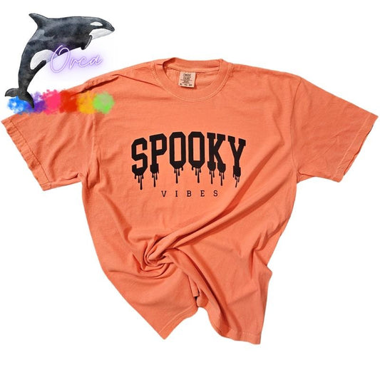 Orca ~ "SPOOKY" Puff Unisex T-shirts ~ Halloween ~ Comfort Colors Tshirt