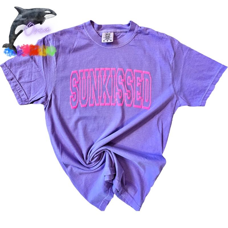 Orca ~ "SUNKISSED" Puff Unisex T-shirts ~ Comfort Colors ~ Summer ~ Women's T-shirts