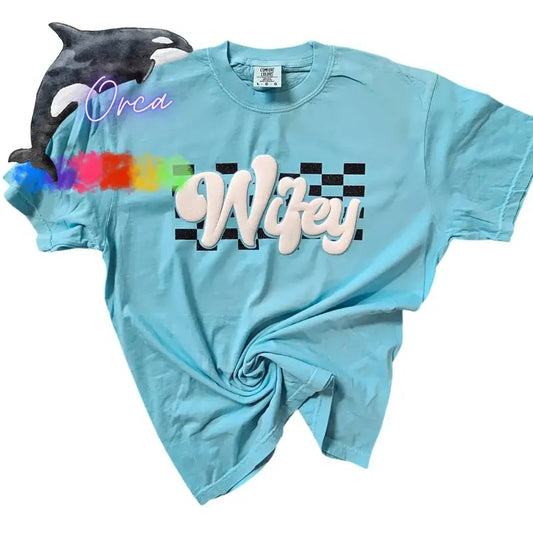 Orca ~ Custom Comfort Colors T-shirts with Puff & Glitter ~ Unisex ~ Small - 4XL