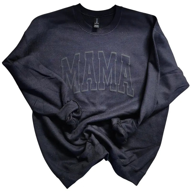 Orca ~ MAMA or CUSTOM TEXT Unisex Sweatshirts with Puff ~ Small - 4XL Crewneck Casual Womenswear  Comfortable Fit Cute