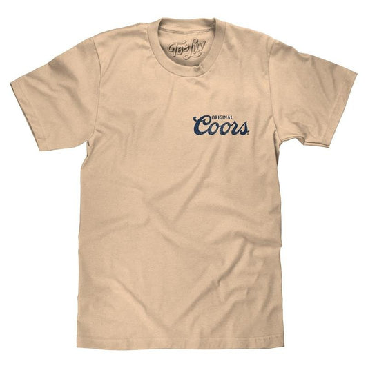 Original Coors Rodeo Legend Double Sided Beer Logo T-Shirt - Cream graphic tee