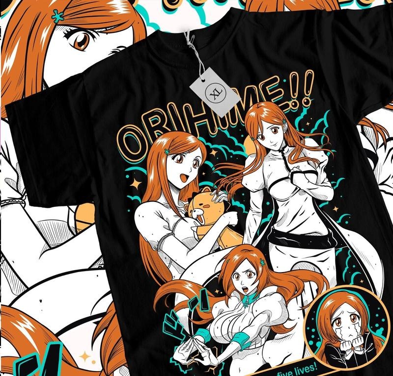 Orihime Inoue T-Shirt S-4XL Zaraki Kenpachi Bleach Anime Ichigo Aizen Shirt Tshirt S-4XL