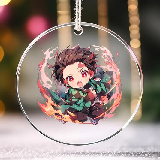 Ornament Tanjiro for Christmas, Demon Slayer Ornament, The anime hanger Christmas Tree, Christmas Gift, Anime Christmas Gift