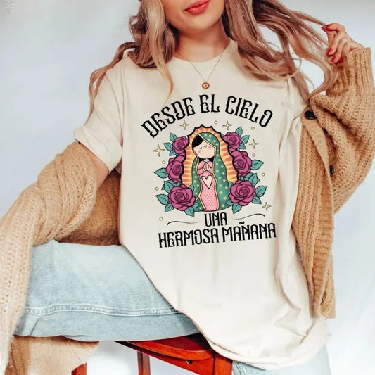 Our Lady Of Guadalupe Shirt, Nuestra SeÑOra De Guadalupe Sweatshirt, Desde El Cielo, It's Abuelita And Pan Dulce Season Hoodie, Mexican Christmas, Unisex Sweater Pullover Tee