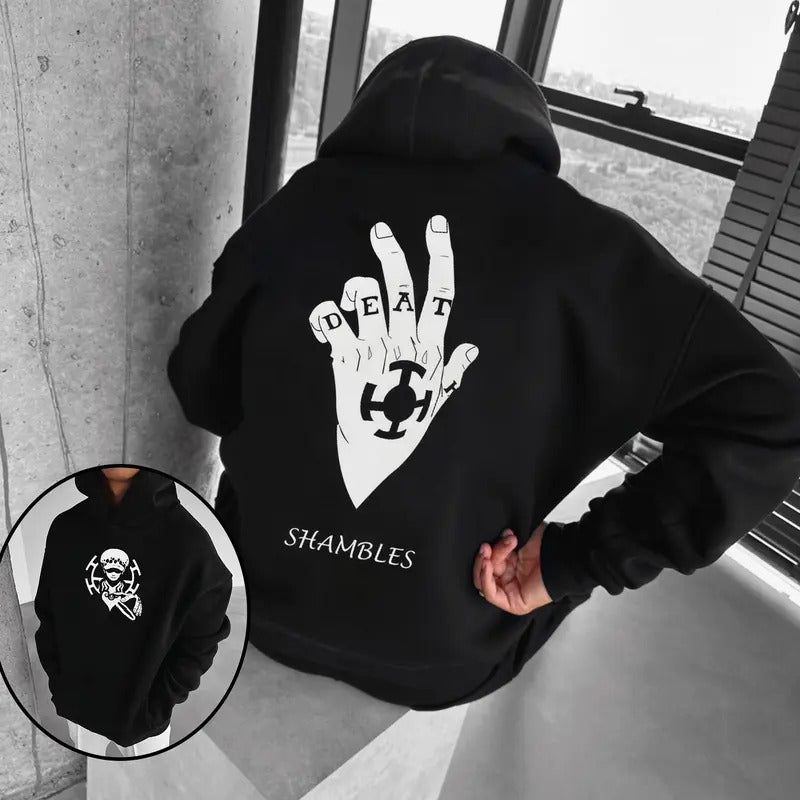 Oversize "One Piece" Print Double-Sided Hoodie, Manga Hoodie For Men, Best Anime Hoodie, Gift For Anime Lovers, Anime Printed Shirt, One Piece Gift For Fans, Gift For Him, Gift For Her