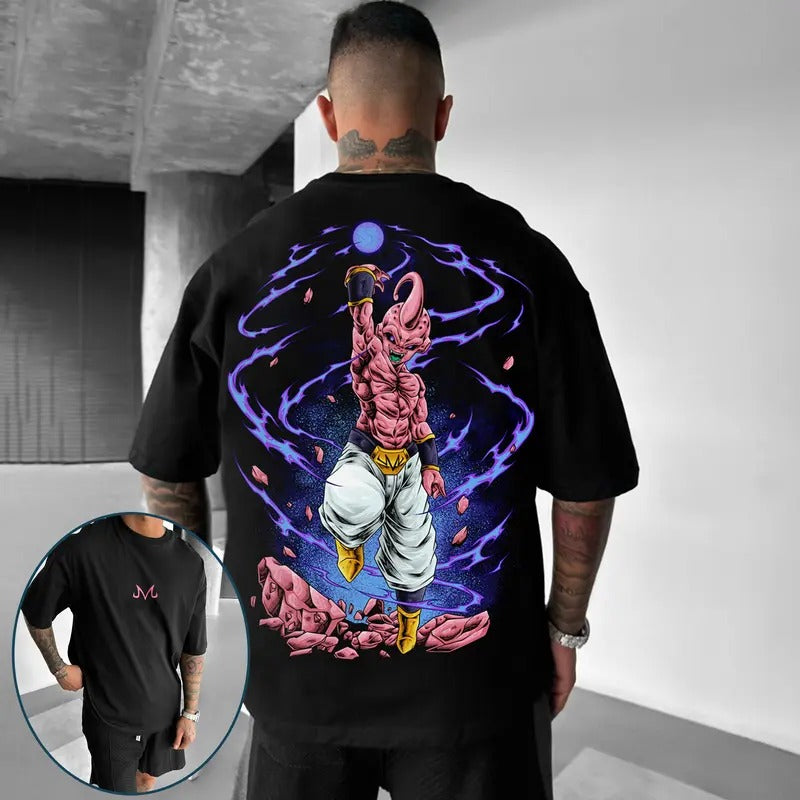 Oversize Dragon Ball Majin Buu Print Double-Sided T-Shirts, Dragon Ball Printed Shirt, Manga Shirt For Men, Best Anime T-Shirt, Gift For Anime Lovers, Anime Printed Shirt, DB Gift For Fans, Gift For Him, Gift For Her Tops