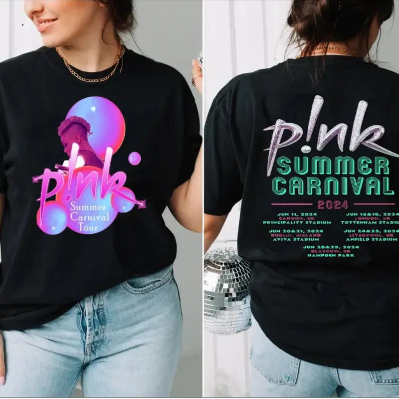 P!Nk Pink Singer Summer Carnival Uk 2024 Festival Tour T Shirt S M L Xl Xxl 3xl 4xl 5xl Men Women Unisex, Trending Shirt, Viral Tee, Unisex T-Shirt, Gifts For Fan, Short Sleeve Tee Shirt, Gifts For Birthday Fathers Day